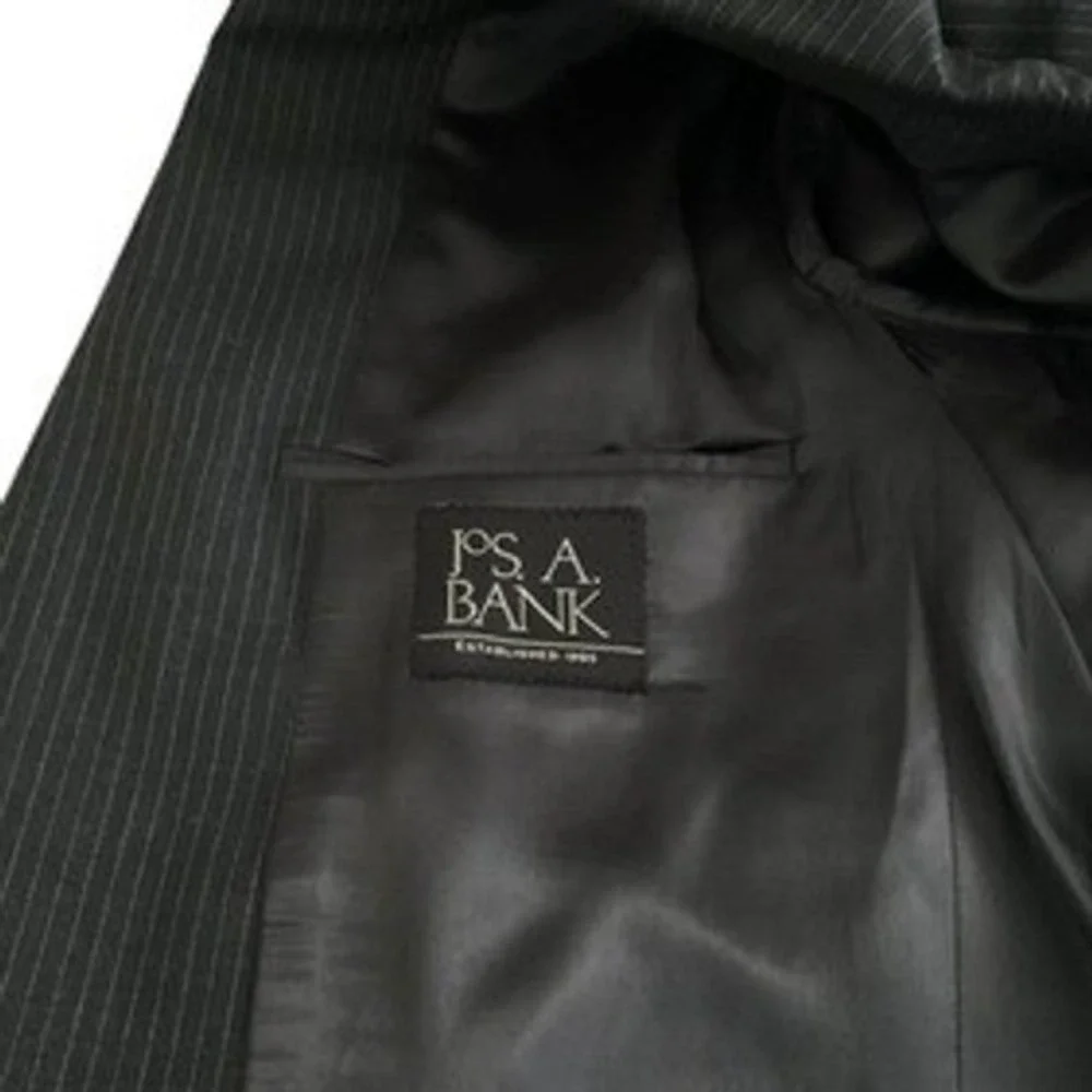 JoS A BANK Mens Charcoal Pinstripe Blazer Suit Jacket 2 Button Classic Fit - Picture 7 of 12
